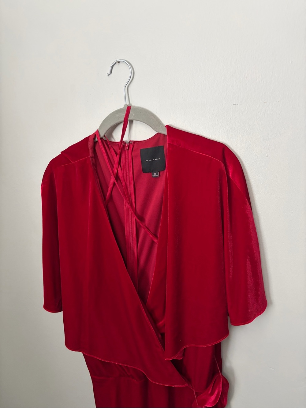Alex Marie Red Velvet Jumpsuit